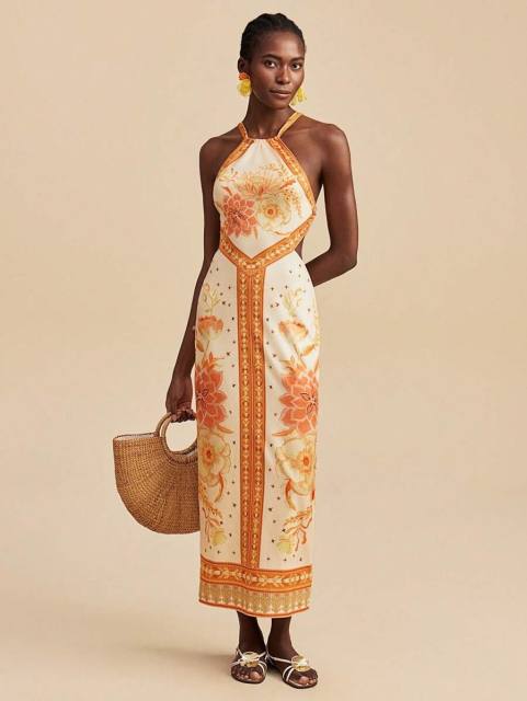 Summer Style White Halter Neck Tie-Up Off-Shoulder Sexy Sleeveless Dress