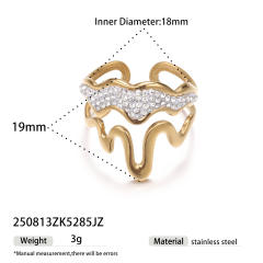 Stainless Steel rings diamond geometric line rings for women