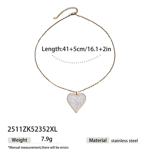 New Micro-Inlaid Zircon Butterfly heart flower pendant stainless steel Necklace for Women
