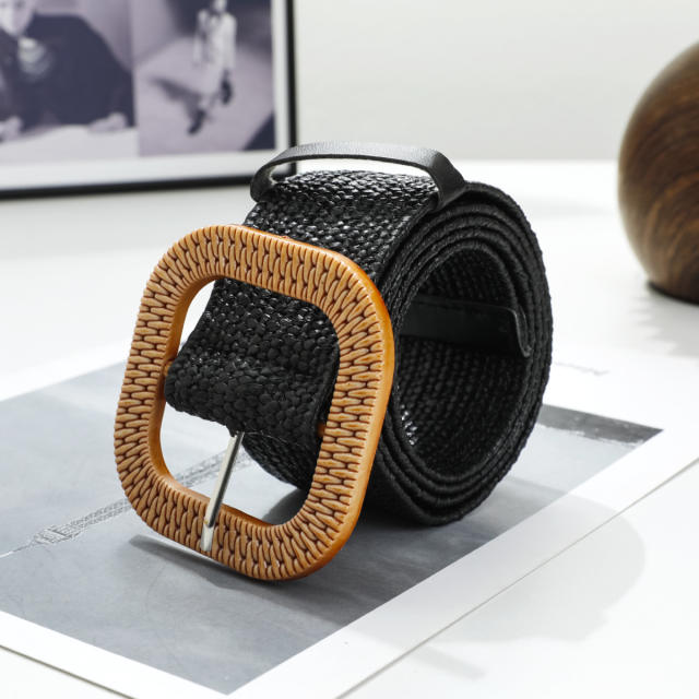 PP Grass Fashion Wide Waist Belt Woven Forest Style Skirt Belt