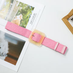 Square jade button pink