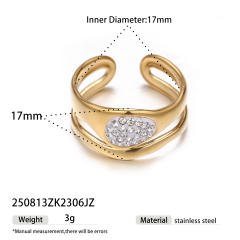 Stainless Steel rings diamond geometric line rings for women