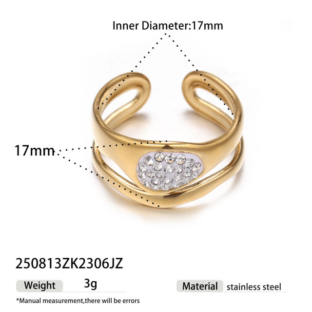 Stainless Steel rings diamond geometric line rings for women