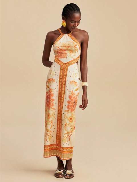 Summer Style White Halter Neck Tie-Up Off-Shoulder Sexy Sleeveless Dress