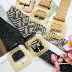 PP Grass Fashion Wide Waist Belt Woven Forest Style Skirt Belt