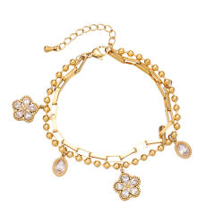 Ins-Style Exquisite Butterfly Flower Design Zircon Bracelet charm bracelet stainless steel bracelet
