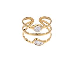 Stainless Steel rings diamond geometric line rings for women