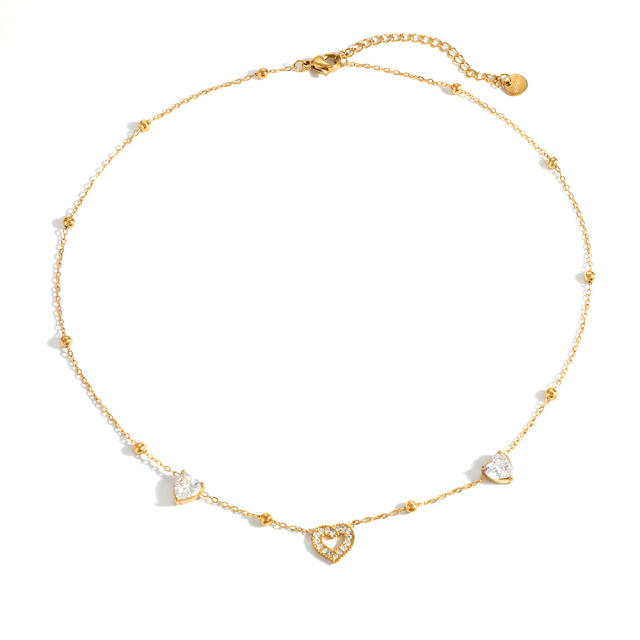 Stainless Steel Necklace for Women Non-Fading diamond heart necklace