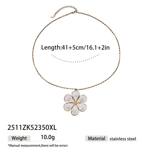 New Micro-Inlaid Zircon Butterfly heart flower pendant stainless steel Necklace for Women