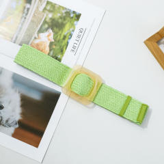 Square jade button green