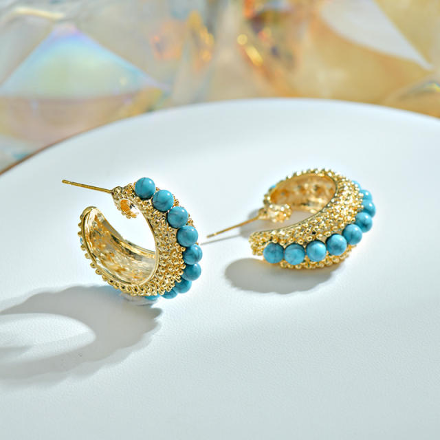 Turquoise Earrings Elegant Pearl Earrings 925 Silver Needle Trendy earrings for women
