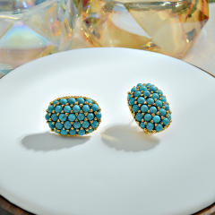 Turquoise Earrings Elegant Pearl Earrings 925 Silver Needle Trendy earrings for women
