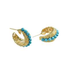 Turquoise Earrings Elegant Pearl Earrings 925 Silver Needle Trendy earrings for women