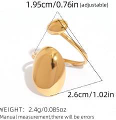 INS smooth heart geometric stainless steel rings