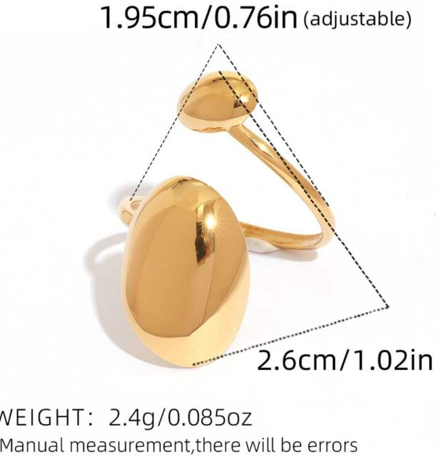 INS smooth heart geometric stainless steel rings