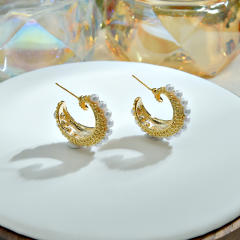 18k gold pearl earrings