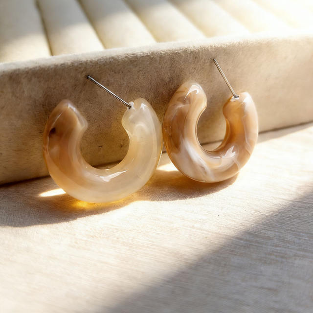 2026 Three-Dimensional C-Shaped Vintage Earrings stainless steel needle earrings
