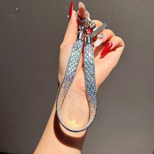 Sparkling Rhinestone Phone Lanyard Long Crossbody Strap Anti-Loss Strap Accessory