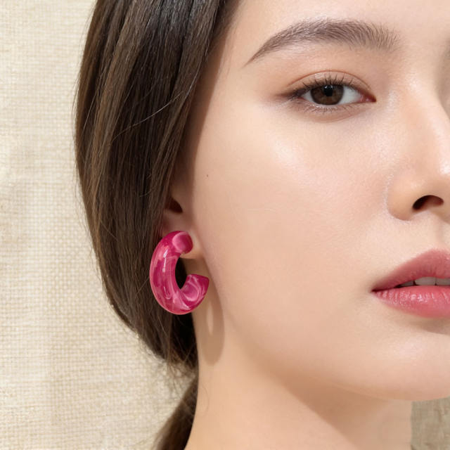 2026 Three-Dimensional C-Shaped Vintage Earrings stainless steel needle earrings