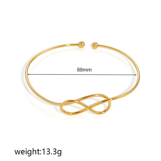 Twist Versatile Geometric Open Arm Bracelet for Women stainless steel arm bangle