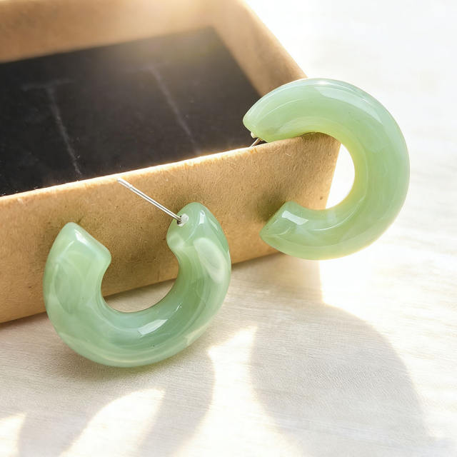 2026 Three-Dimensional C-Shaped Vintage Earrings stainless steel needle earrings