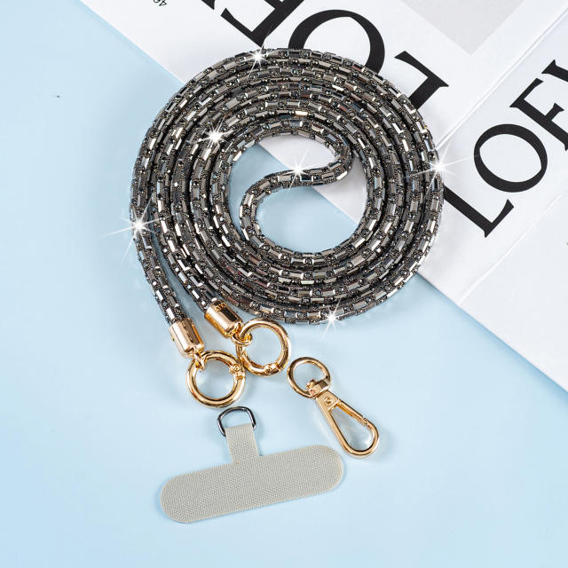 Fashionable Light Luxury Sequin Rhinestone Phone Lanyard Long Crossbody Chain Rhinestone Versatile Strap Pendant Bag Accessory