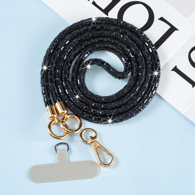 Fashionable Light Luxury Sequin Rhinestone Phone Lanyard Long Crossbody Chain Rhinestone Versatile Strap Pendant Bag Accessory
