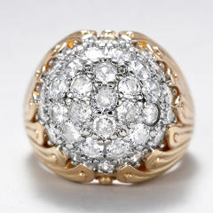 Wave Line Ring for Women French diamond ball copper rings