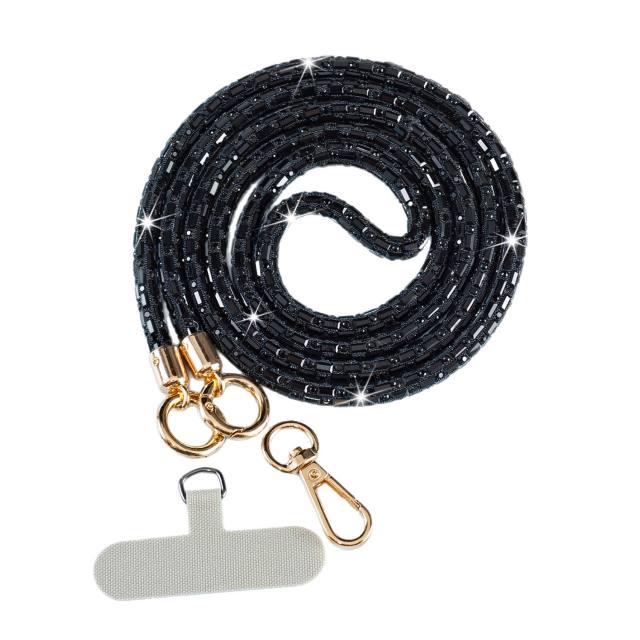 Fashionable Light Luxury Sequin Rhinestone Phone Lanyard Long Crossbody Chain Rhinestone Versatile Strap Pendant Bag Accessory