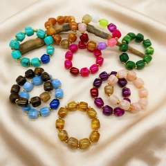 Fashion Hot-Selling Acrylic Square Gold Bead Bracelet Jewelry for Women