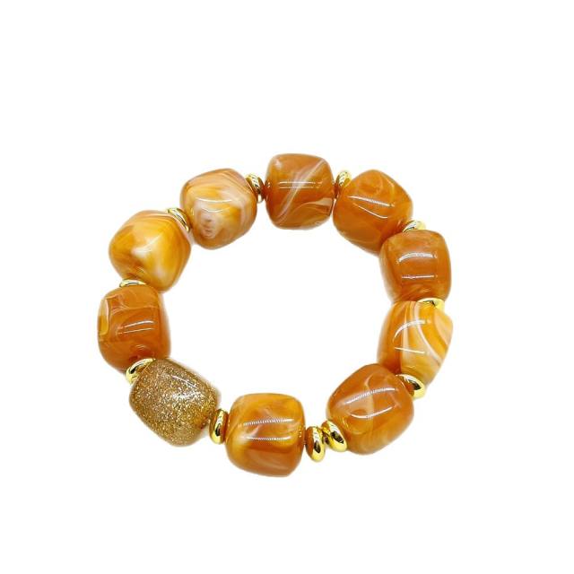 Fashion Hot-Selling Acrylic Square Gold Bead Bracelet Jewelry for Women