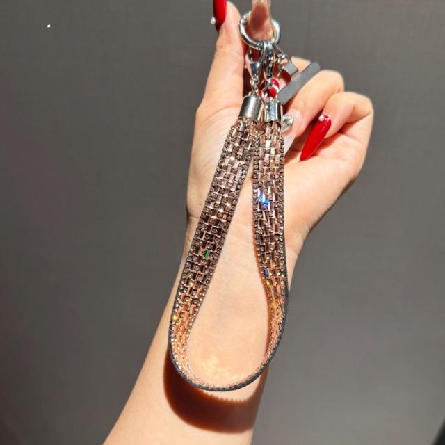 Sparkling Rhinestone Phone Lanyard Long Crossbody Strap Anti-Loss Strap Accessory