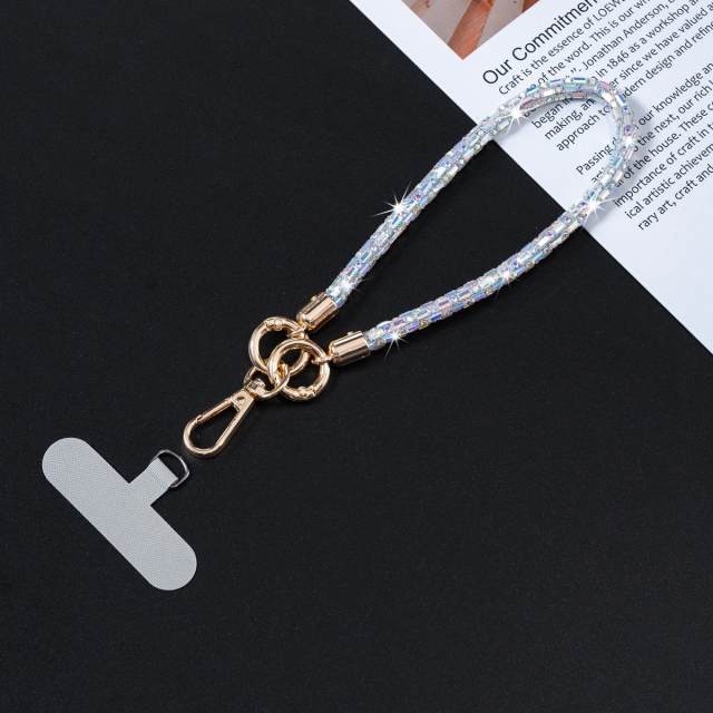 Fashionable Light Luxury Sequin Rhinestone Phone Lanyard Long Crossbody Chain Rhinestone Versatile Strap Pendant Bag Accessory
