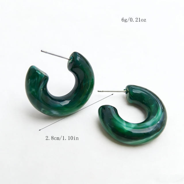 2026 Three-Dimensional C-Shaped Vintage Earrings stainless steel needle earrings