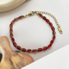 Luxury colorful Artificial crystal stainless steel necklace choker necklace