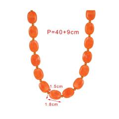 Bohemian Simple Fashion Versatile Colorful Oval Resin Beaded Necklace