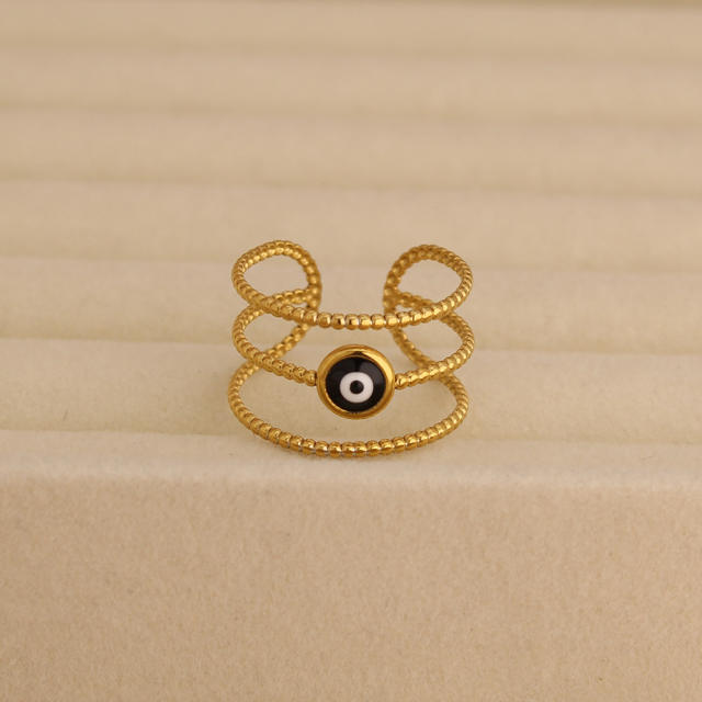 New Oil-Dropping Stainless Steel Rings for Women adjustable starfish evil eye rings