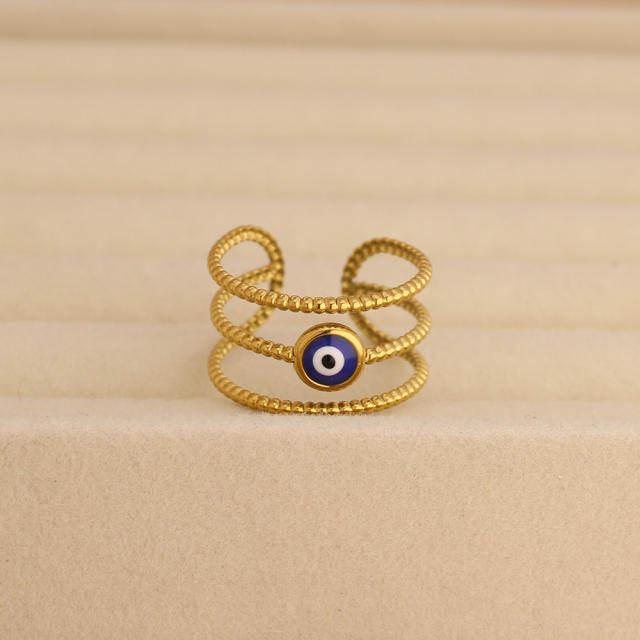 New Oil-Dropping Stainless Steel Rings for Women adjustable starfish evil eye rings