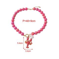 Summer vacation colorful resin acrylic ball bead enamel pendant necklace