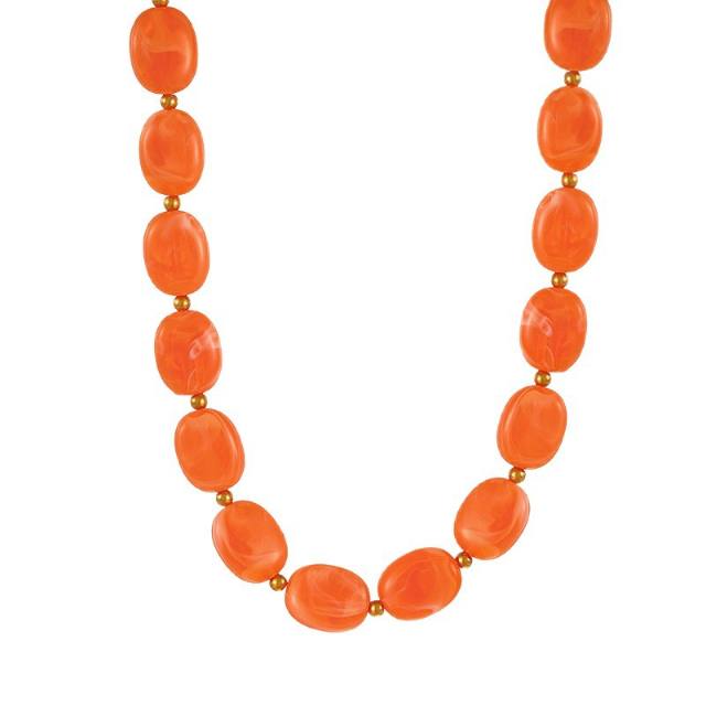 Bohemian Simple Fashion Versatile Colorful Oval Resin Beaded Necklace