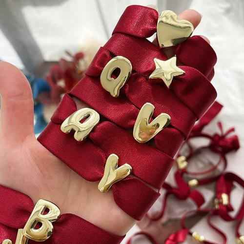 New Trendy Personalized Style Simple Copper 26-Letter Velvet Elastic Bracelet