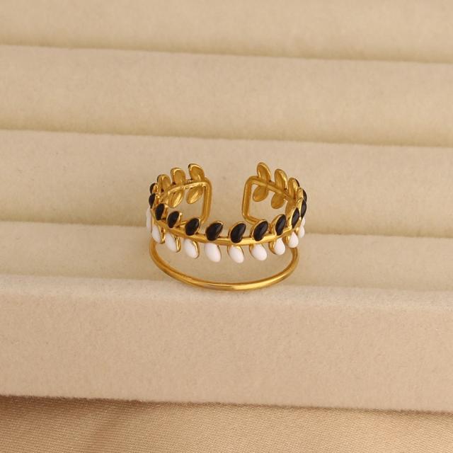 New Oil-Dropping Stainless Steel Rings for Women adjustable starfish evil eye rings