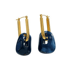 Popular Colorful Resin Geometric Earrings for Women stainless steel earrings