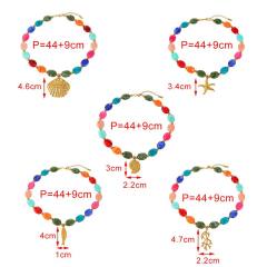 Summer colorful glass ball bead stainless steel pendant necklace for women