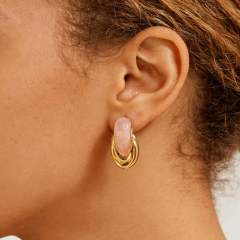 French Retro Twist Earrings colorful acrylic resin stainless steel earrings
