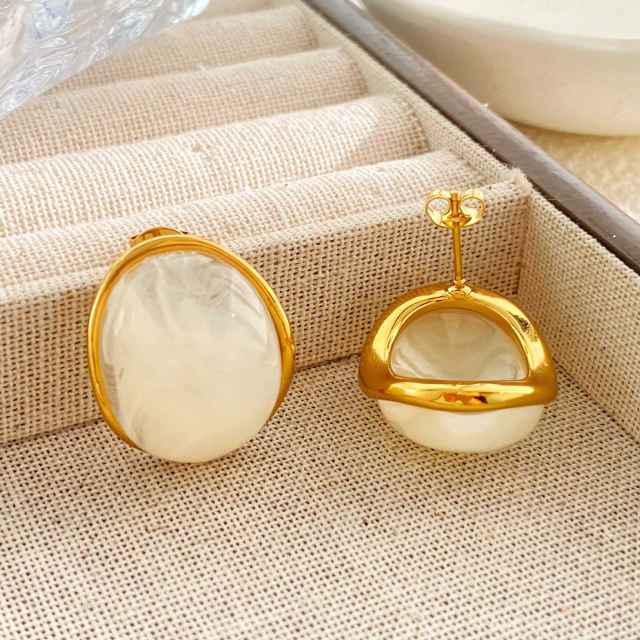Geometric Round Earrings colorful resin stainless steel earrings