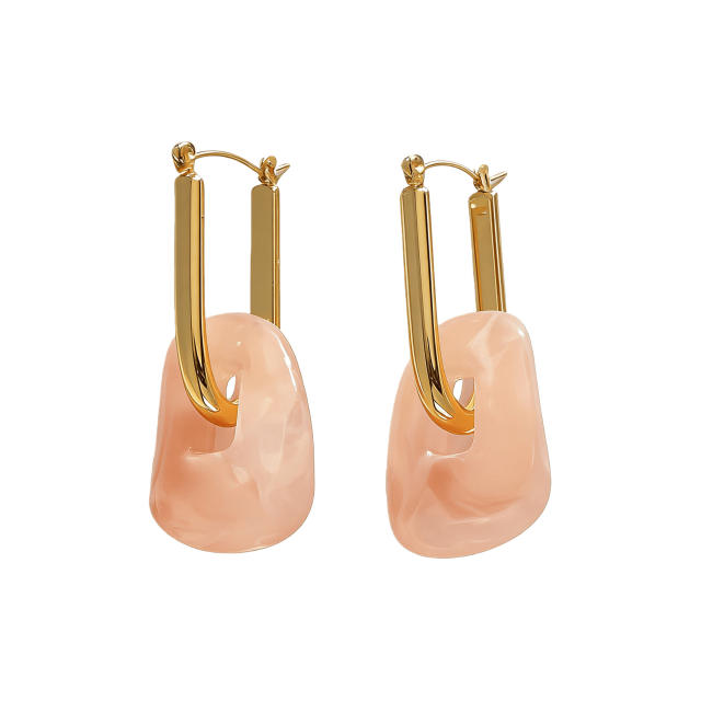 Popular Colorful Resin Geometric Earrings for Women stainless steel earrings