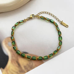 Luxury colorful Artificial crystal stainless steel necklace choker necklace