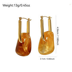 Popular Colorful Resin Geometric Earrings for Women stainless steel earrings