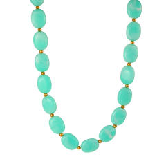 Bohemian Simple Fashion Versatile Colorful Oval Resin Beaded Necklace